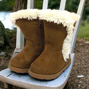 Cat & Jack Brown Faux Fur Lined Boots Baby Size 5